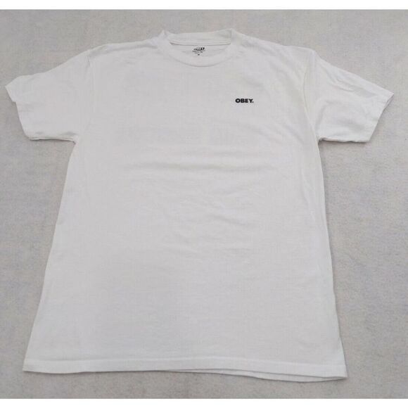 Obey Worldwide Visual Industries Logo T-Shirt White Size Medium - Picture 2 of 6